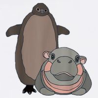 Pesto The Penguin And Moo Deng The Baby Hippo Funny Cooling Performance Crew T-Shirt