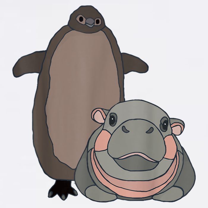 Pesto The Penguin And Moo Deng The Baby Hippo Funny Cooling Performance Crew T-Shirt