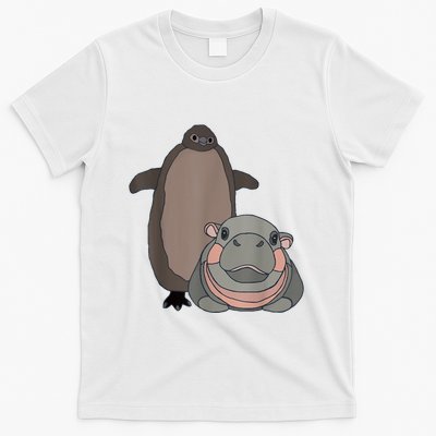 Pesto The Penguin And Moo Deng The Baby Hippo Funny T-Shirt