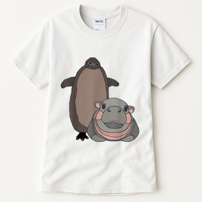Pesto The Penguin And Moo Deng The Baby Hippo Funny Tall T-Shirt