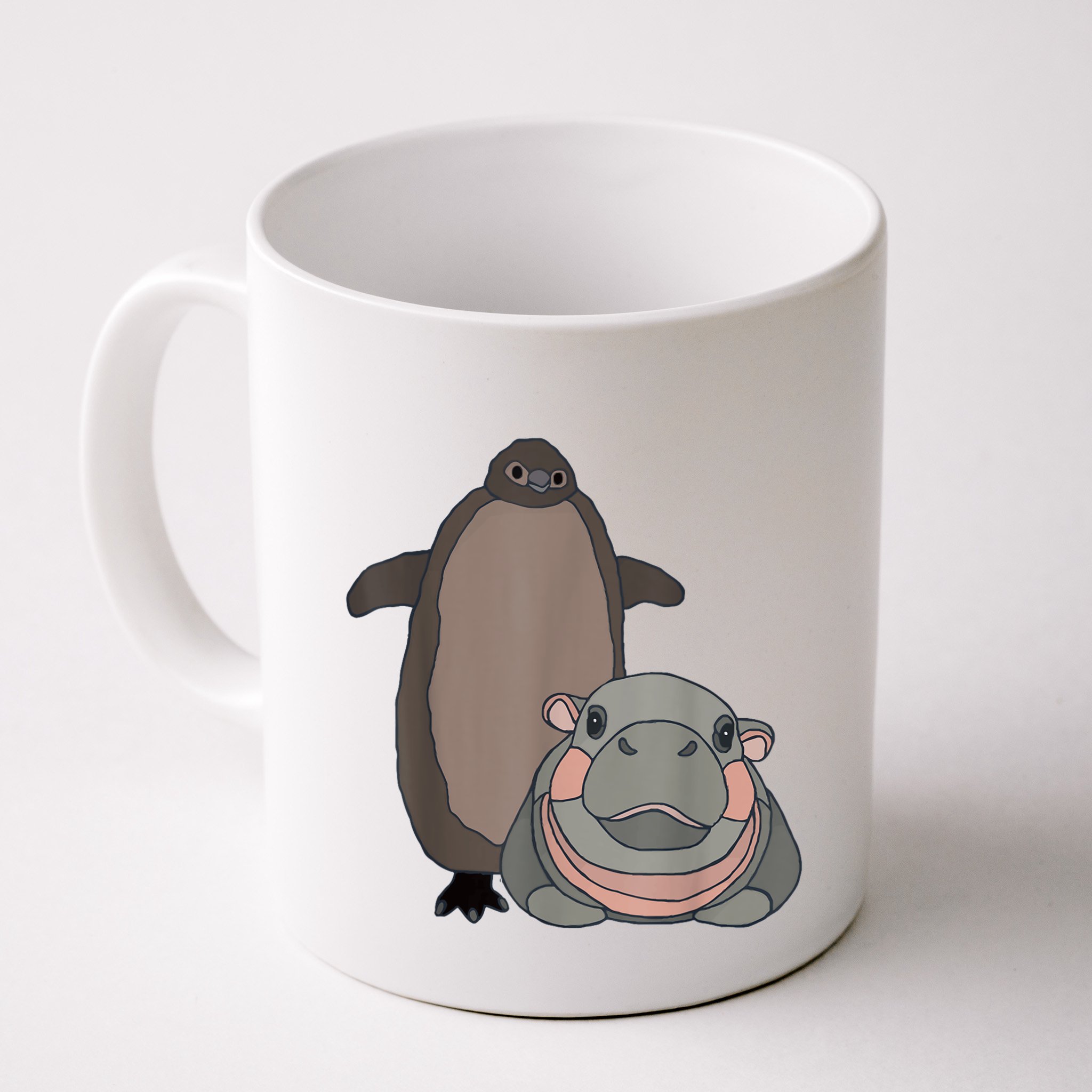 Pesto The Penguin And Moo Deng The Baby Hippo Funny Mug