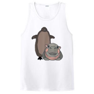 Pesto The Penguin And Moo Deng The Baby Hippo Funny PosiCharge Competitor Tank