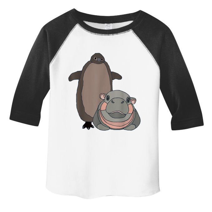Pesto The Penguin And Moo Deng The Baby Hippo Funny Toddler Fine Jersey T-Shirt