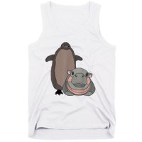 Pesto The Penguin And Moo Deng The Baby Hippo Funny Tank Top