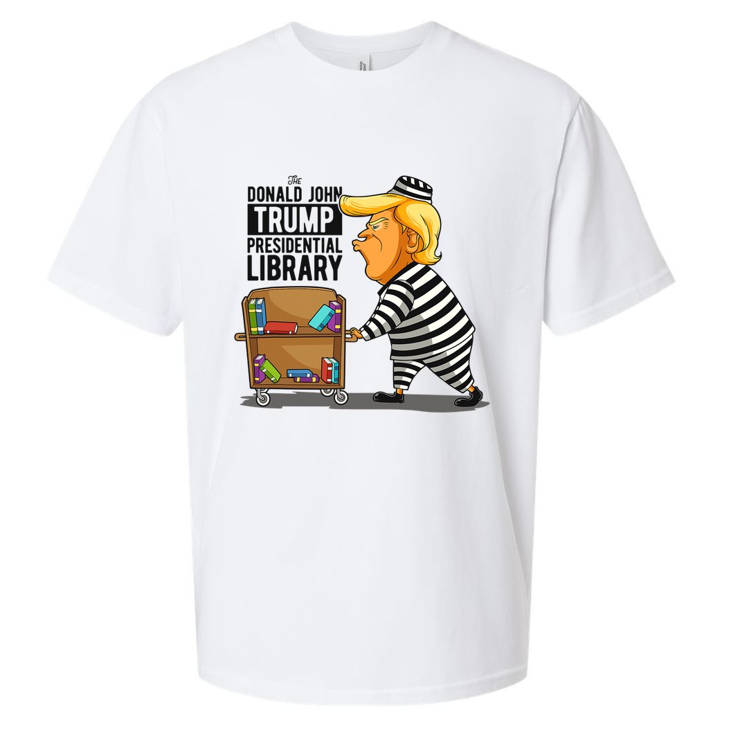Prison Trump Presidential Library Funny Anti Trump Sueded Cloud Jersey T-Shirt