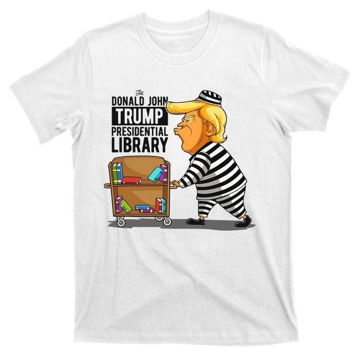 Prison Trump Presidential Library Funny Anti Trump T-Shirt