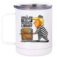 Prison Trump Presidential Library Funny Anti Trump 12 oz Stainless Steel Tumbler Cup