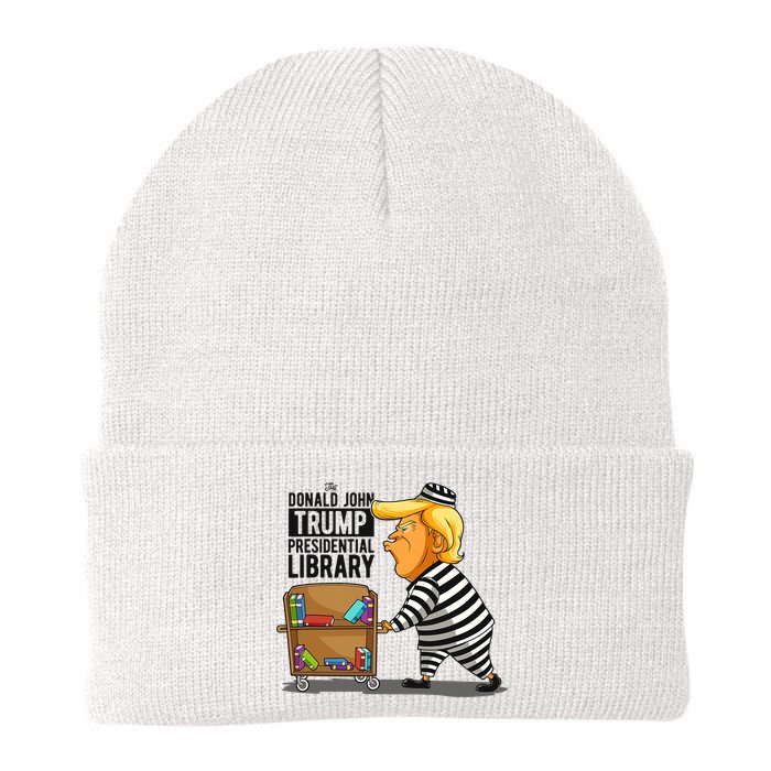 Prison Trump Presidential Library Funny Anti Trump Beanie
