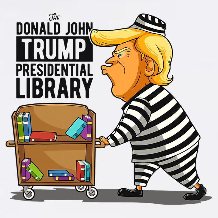 Prison Trump Presidential Library Funny Anti Trump Beanie