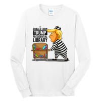 Prison Trump Presidential Library Funny Anti Trump Tall Long Sleeve T-Shirt