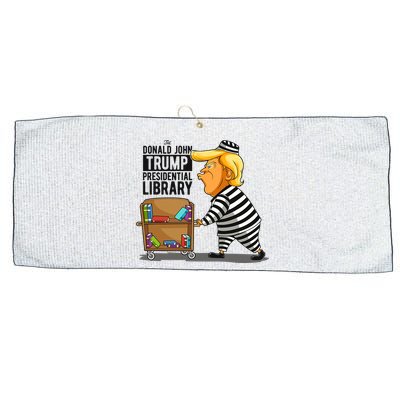 Prison Trump Presidential Library Funny Anti Trump Large Microfiber Waffle Golf Towel