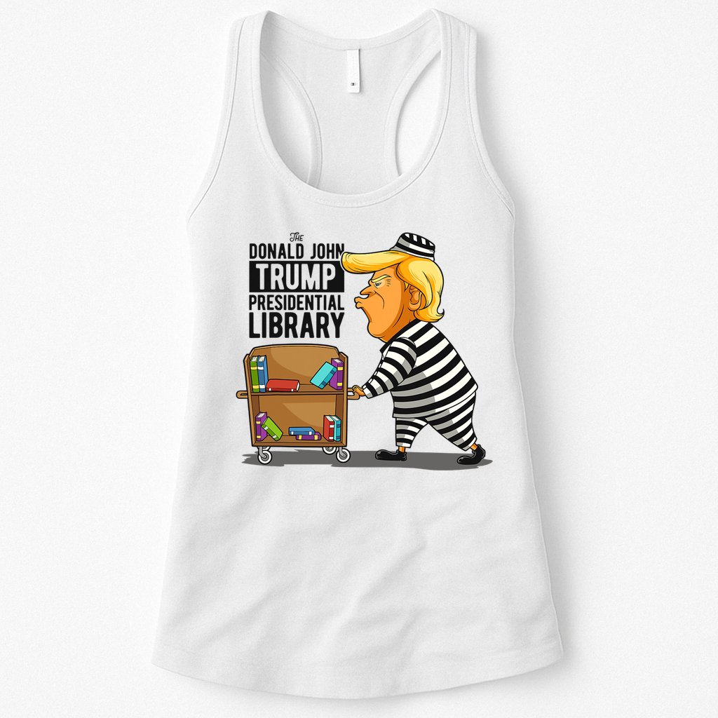 Prison Trump Presidential Library Funny Anti Trump Womens Tank Top