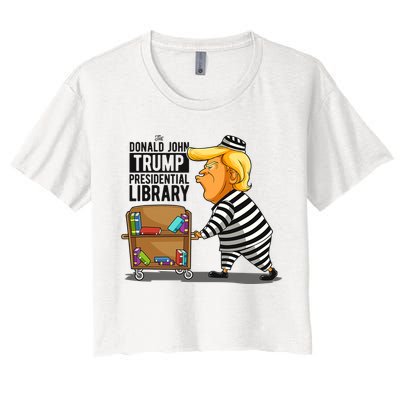 Prison Trump Presidential Library Funny Anti Trump Crop Top