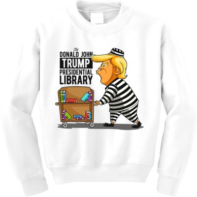 Prison Trump Presidential Library Funny Anti Trump Kids Sweatshirt