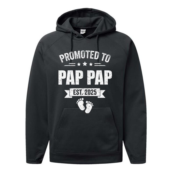 Promoted To Pap Pap Est 2025 Fathers Day First Time New Performance Fleece Hoodie