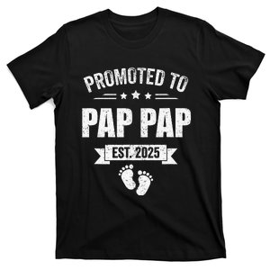 Promoted To Pap Pap Est 2025 Fathers Day First Time New T-Shirt