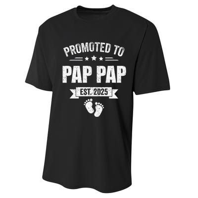 Promoted To Pap Pap Est 2025 Fathers Day First Time New Performance Sprint T-Shirt