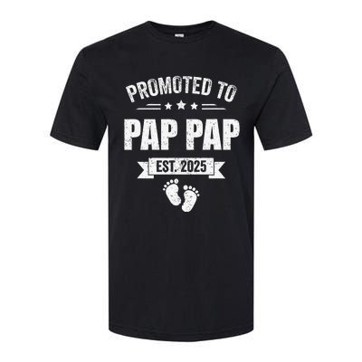 Promoted To Pap Pap Est 2025 Fathers Day First Time New Softstyle CVC T-Shirt