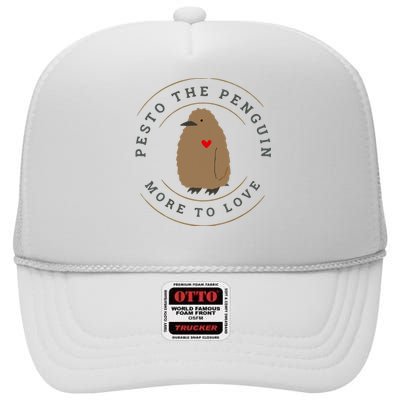 Pesto The Penguin More To Love Cute Penguin High Crown Mesh Back Trucker Hat