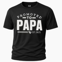 Promoted To Papa 2025 New 1st First Time Papa Dad Father Cooling Performance Crew T-Shirt