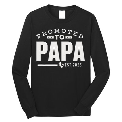 Promoted To Papa 2025 New 1st First Time Papa Dad Father Long Sleeve Shirt