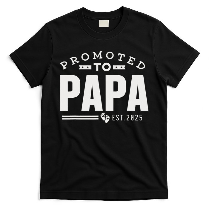 Promoted To Papa 2025 New 1st First Time Papa Dad Father T-Shirt