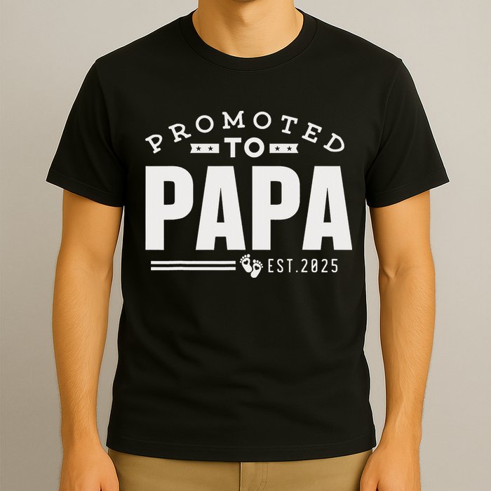 Promoted To Papa 2025 New 1st First Time Papa Dad Father T-Shirt