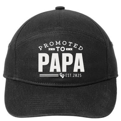Promoted To Papa 2025 New 1st First Time Papa Dad Father 7-Panel Snapback Hat