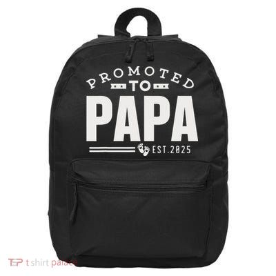 Promoted To Papa 2025 New 1st First Time Papa Dad Father 16 in Basic Backpack