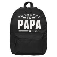 Promoted To Papa 2025 New 1st First Time Papa Dad Father 16 in Basic Backpack