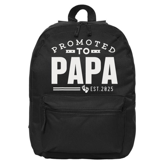 Promoted To Papa 2025 New 1st First Time Papa Dad Father 16 in Basic Backpack