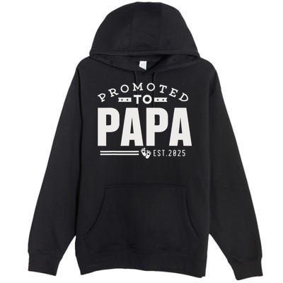Promoted To Papa 2025 New 1st First Time Papa Dad Father Premium Pullover Hoodie