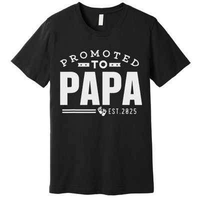 Promoted To Papa 2025 New 1st First Time Papa Dad Father Premium T-Shirt