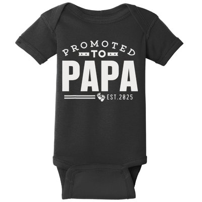 Promoted To Papa 2025 New 1st First Time Papa Dad Father Baby Bodysuit