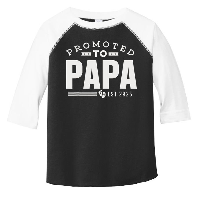 Promoted To Papa 2025 New 1st First Time Papa Dad Father Toddler Fine Jersey T-Shirt