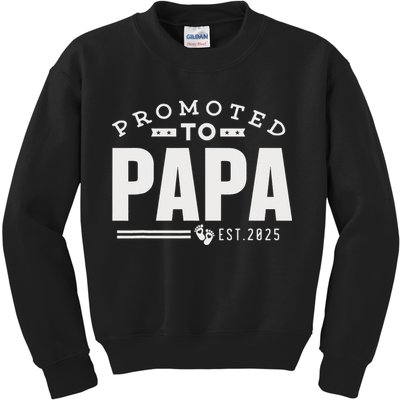 Promoted To Papa 2025 New 1st First Time Papa Dad Father Kids Sweatshirt