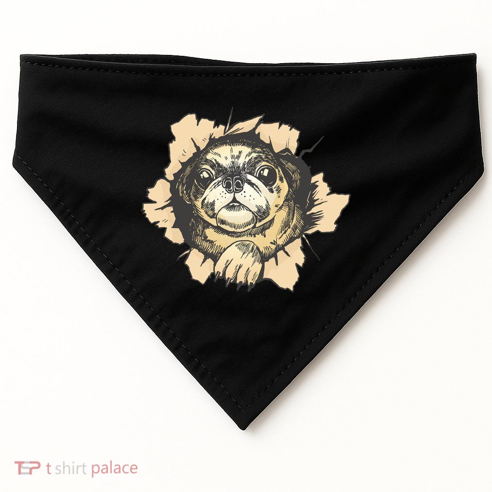 Pug Torn USA-Made Doggie Bandana