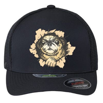 Pug Torn Flexfit Unipanel Trucker Cap