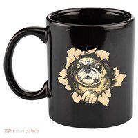 Pug Torn 11oz C Handle Ceramic Mug