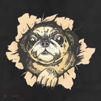Pug Torn 11oz C Handle Ceramic Mug