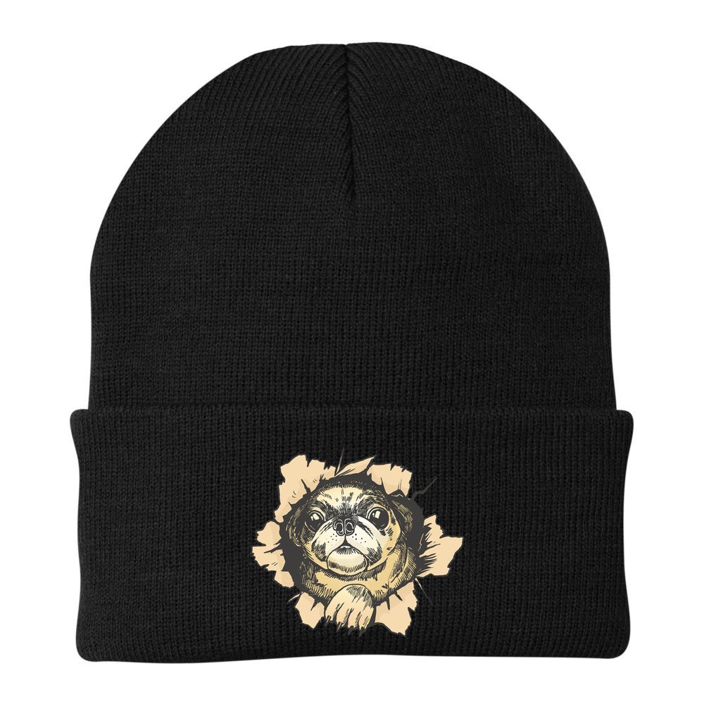 Pug Torn Beanie