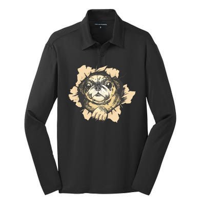 Pug Torn Silk Touch Performance Long Sleeve Polo