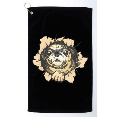 Pug Torn Golf Towel