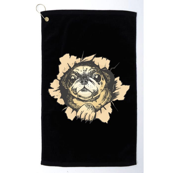 Pug Torn Golf Towel