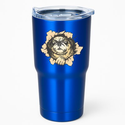 Pug Torn Tumbler