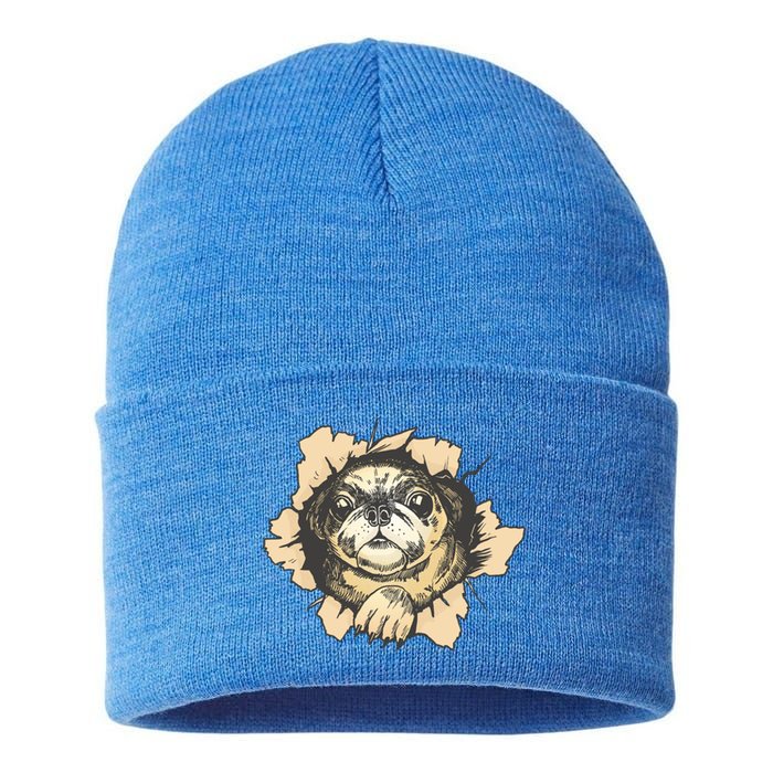 Pug Torn Sustainable Knit Beanie