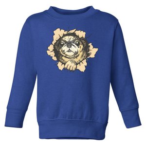 Pug Torn Toddler Sweatshirt