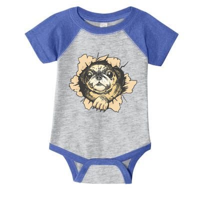 Pug Torn Infant Baby Jersey Bodysuit