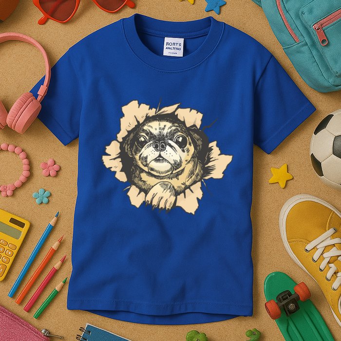 Pug Torn Kids T-Shirt