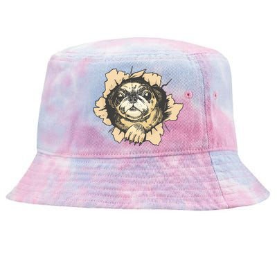 Pug Torn Tie-Dyed Bucket Hat